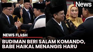 Momen Budiman Sudjatmiko Salam Komando dan Babe Haikal Menangis Haru usai Dilantik Prabowo