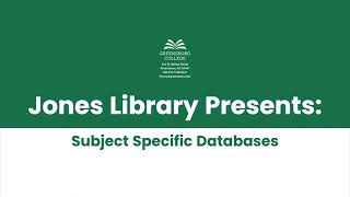 Subject Specific Databases