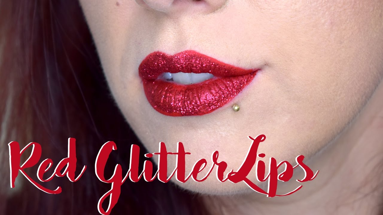 Red Glitter Lips Makeup Tutorial - Collab W/ Mac&Chic - YouTube