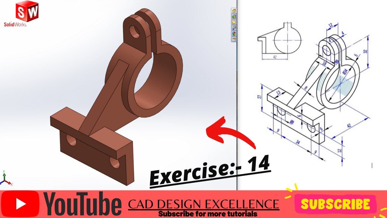 Solidworks Exercises Advanced || Solidworks Practice Exercises For ...