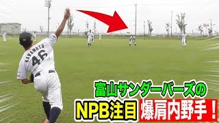 とんでもない強肩！富山サンダーバーズのNPB注目選手！来年はプロだ！