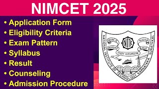 NIMCET 2025 - Application form, Eligibility Criteria, Exam Date, Syllabus, Counseling