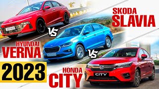 2023 Hyundai Verna Vs Honda City Vs Skoda Slavia- Best Kon ?❤️Best Sedan India 2023🔥Best Car 2023🔥
