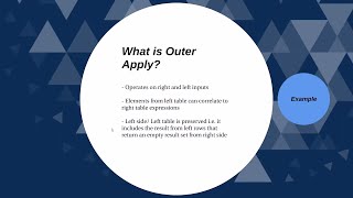 SQL Outer Apply