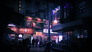 cyberpunk seoul - Seoul Gangnam alley night view ASMR for Sleep and Study | Relaxing City at Night