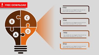 14- 4 Steps Infographic Slide in PowerPoint I Bulb Infographic I How to create powerpoint