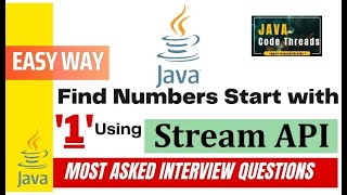 Number Start With ONE using java Stream API