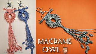 DIY Handmade Macrame Owl 🦉 keychain