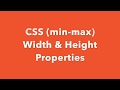 CSS Width & Height Tutorial (min-max)