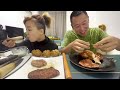 他哪来的钱，还光吃肉不吃饭 eating show eating challenge husband and wife eating food eating mukbang asmr eating