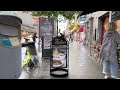 stockholm walks sankt eriksgatan in the rain. grey friday evening in sweden