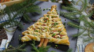 Make This Puff Pastry Christmas Tree in Just 30 Minutes! Holiday Baking Made Simple.