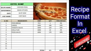 How To Creat a Recipe Template In Excel : Computer Tips For Chef|How To Creat A Recipe Book in excel