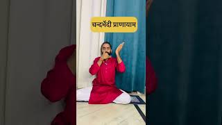 चन्द्रभेदी प्राणायाम करने का सही तरीक़ा। how to Chandra bhedi pranayama #yoga #pranayama #shorts