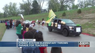 Omaha elementary school throws parade for Teacher Appreciation Week