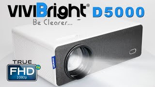 Vivibright D5000 1080p True FHD LED Projector - w/Strech Projector Screen