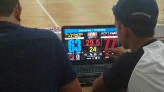 Basketball scoreboard with wireless shotclock and display