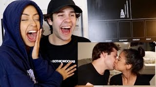 REACTING TO OUR FIRST KISS!!
