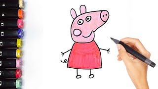 How to Draw a Cute Peppa Pig | Drawing and Coloring for Kids and Toodler #072