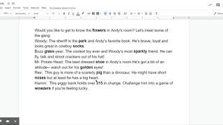 mad lib words - Google Docs