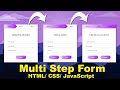 Multi Step Form with Step Progress Bar in HTML CSS & JavaScript, Multi Step Registration Form HTML