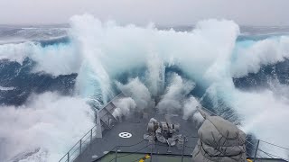 WARSHIP Hit By Monster Wave Near Antarctica [4K]