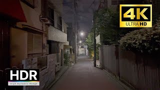 【4K HDR】Tokyo Night Walk, Business district \u0026 Residential area in central Tokyo, Shinjuku - 4K HDR