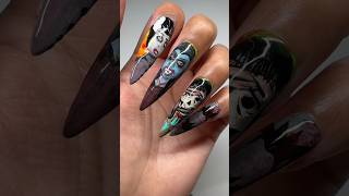 these nails are serving monster vibes with a side of SLAY 👹💅🏽#nails #nailart #gelnails #nailsart