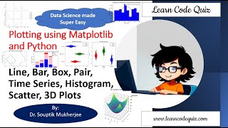 Plots using Matplotlib. Line, Bar, Box, Pair, Time Series, Scatter, Histogram and 3D | Tutorial-25