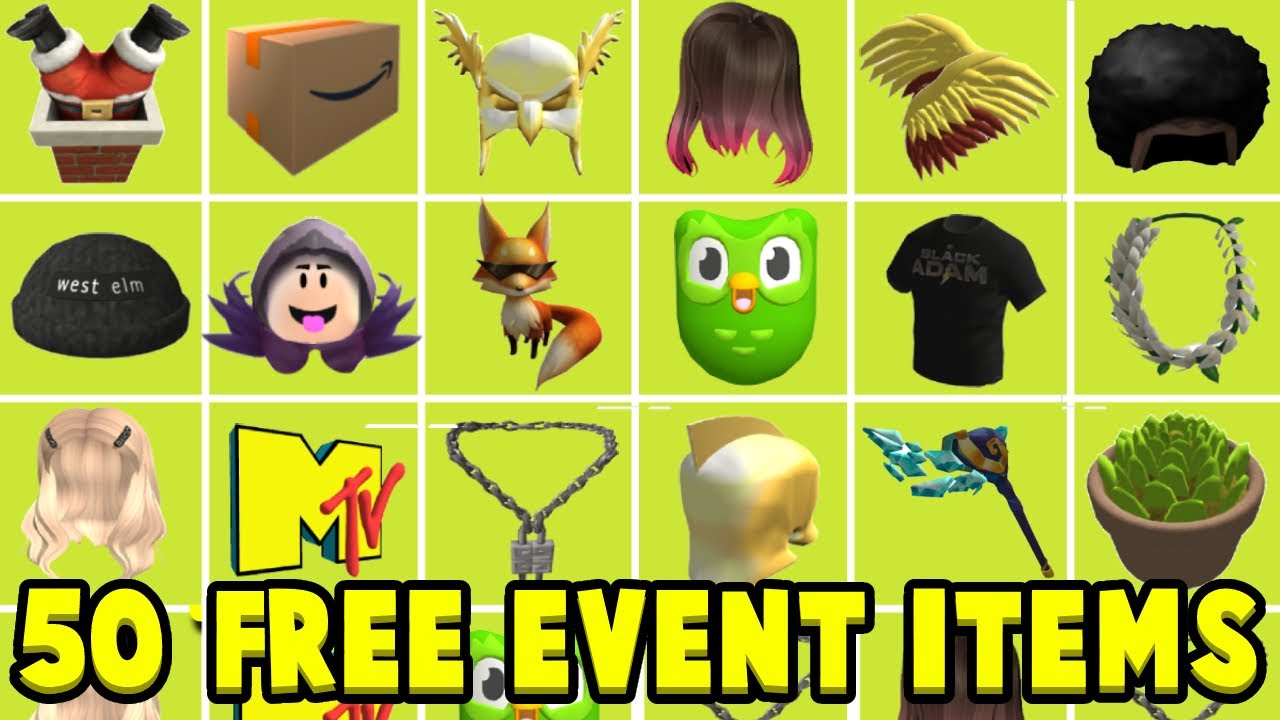 50 FREE ROBLOX AVATAR ITEMS From Events! 2023 Working Free Roblox Items ...