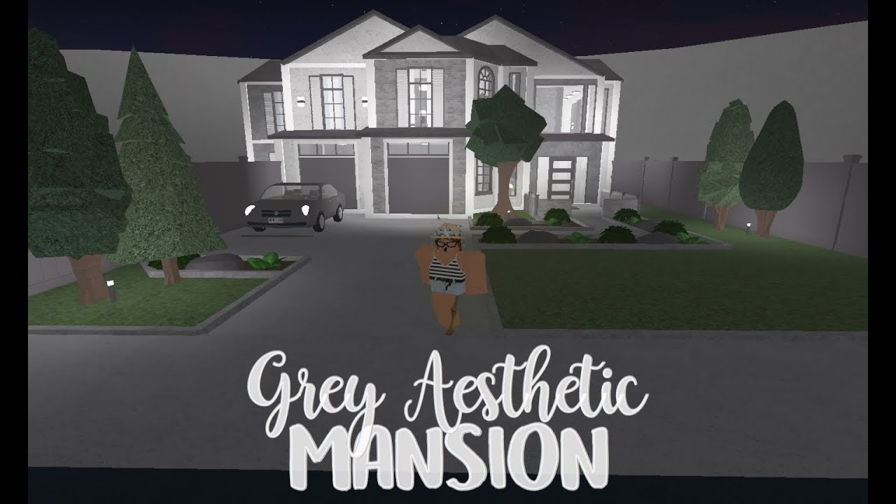 ROBLOX | Bloxburg: Grey Aesthetic Mansion ♡ - YouTube