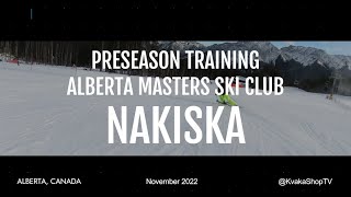 Preseason Training at Nakiska, Alberta, Canada. First turns coached technical free skiing session.