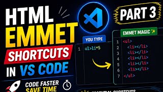 HTML Emmet Shortcuts Every Developer Should Know | VS Code🔥