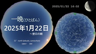 宇宙　一晩　今夜の星空（画質設定2160P スマホでは拡大視聴推奨） 　 20250122