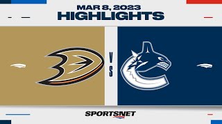 NHL Highlights | Ducks vs. Canucks - March 9, 2023