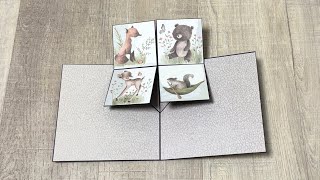 Pop Up Swing Card for 4 Square Photos