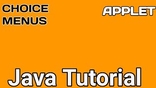 Java programming : Choice menu in java applet