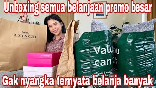 UNBOXING SEMUA BELANJAAN PROMO BESAR || GAK NYANGKA TERNYATA BELANJA BANYAK