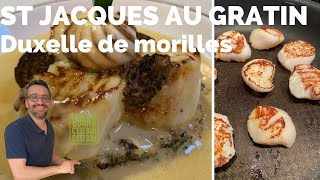 St jacques au gratin, duxelle de morilles