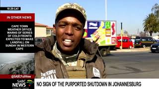 No sign of any national shutdown in Johannesburg