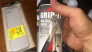 Walmart clearance Iphone Case unboxing upgrading with Grip it non slip spray clogged tip