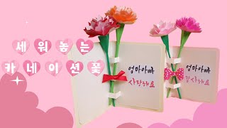 밤비놀이터 :) 세울 수 있는 카네이션 입체 카드 만들기 ㅣ carnation crafts cards