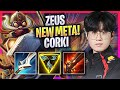 ZEUS CRAZY NEW META CORKI TOP! - T1 Zeus Plays Corki TOP vs Skarner! | Season 2024