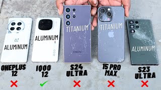 Samsung S24 Ultra vs iPhone 15 Pro Max vs OnePlus 12 vs iQOO 12 vs Galaxy S23 Ultra - DROP TEST