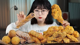 Bburinkle Fried Chicken🍗 Twisted Donut and Cheese Balls | MUKBANG ASMR