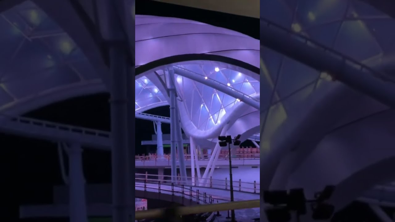TRON Lightcycle / Run Roller Coaster Tests Nighttime Lighting at Magic Kingdom #Shorts