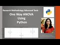 14 One Way ANOVA Using Python(one way anova)(python)(ANOVA)(PYTHON)(Python)