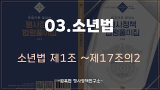 3.소년법 (소년법 제1조~제17조의2)_한권으로 끝내는 형사정책 법령풀이집김옥현