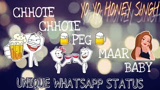Chhote Chhote Peg | whatsapp status | Yo Yo Honey Singh | Neha Kakkar | Sonu Ke Titu Ki Sweety