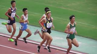 全中陸上2019大阪。男子3000ｍ予選2組、清水寛太選手が8:49.67で1着。